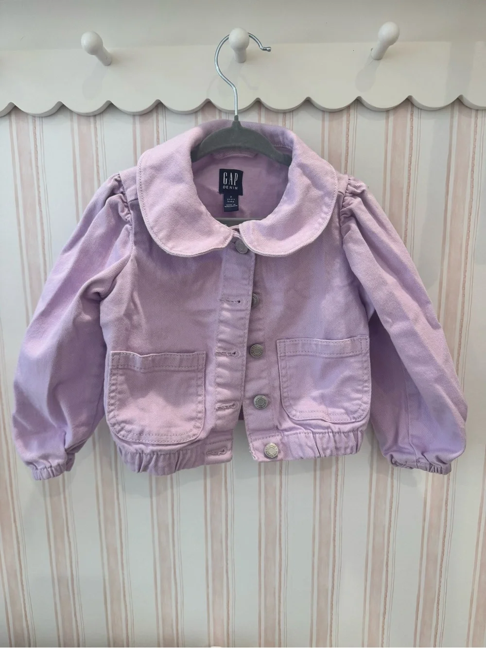 GAP Kids Lavender Button-Front Jean Jacket
